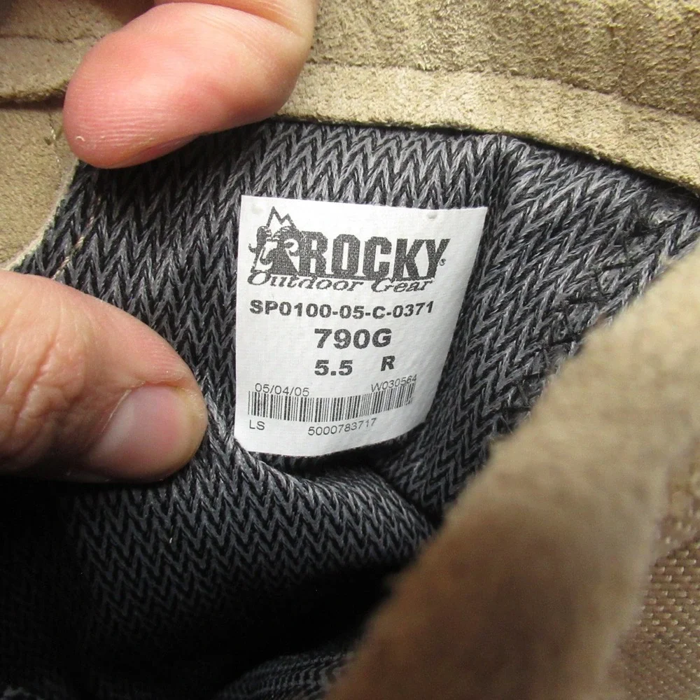 Rocky Combat Boots Mens 5.5 R Tan‎ Suede Gore-Tex Military Tactical Outdoor 790G